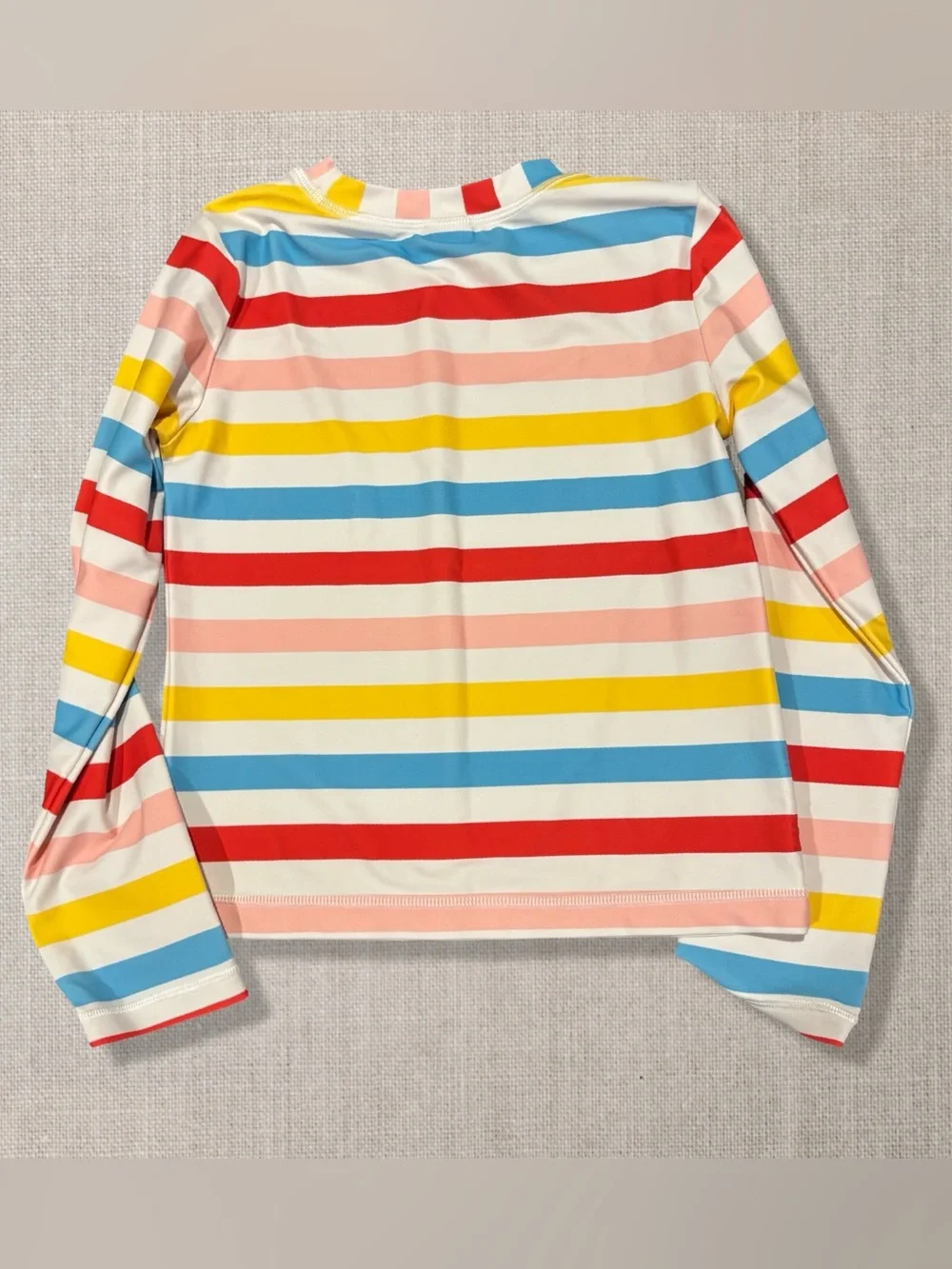 Hanna Andersson Sunblock Rash Guard Girls 10 140 Rainbow Stripe Swim Shirt